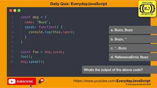 Famous #DailyQuiz - Question 4 | Everyday JavaScript | Object Oriented JavaScript Profile