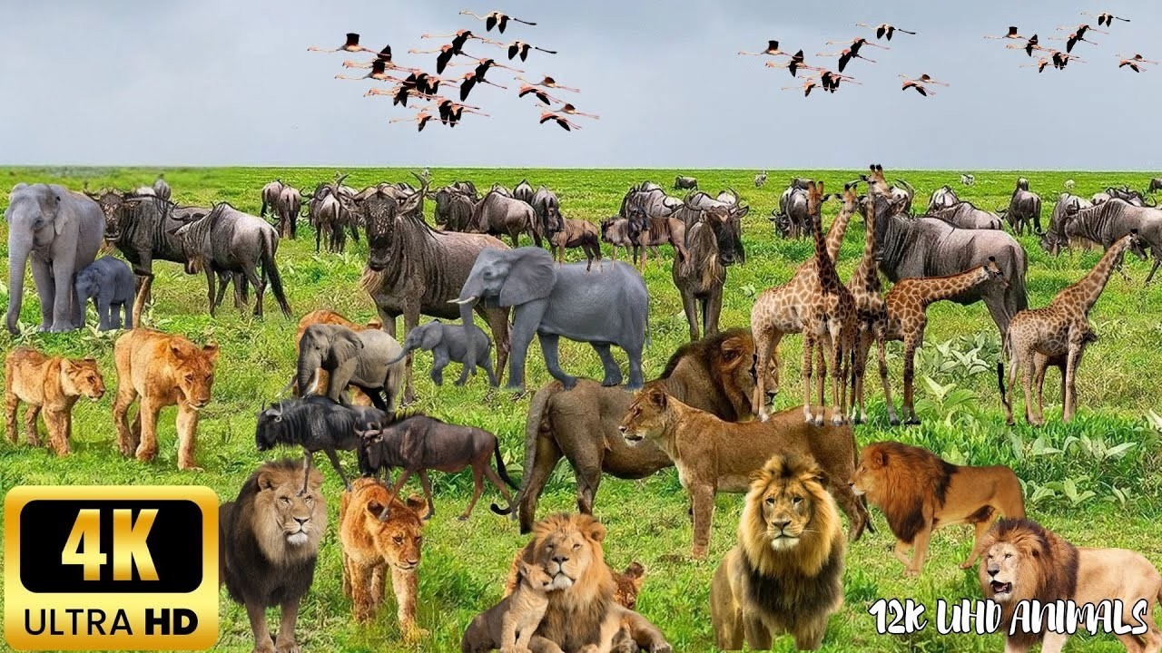 4K African Animals： Etosha National Park - Amazing African Wildlife Footage with Real Sounds