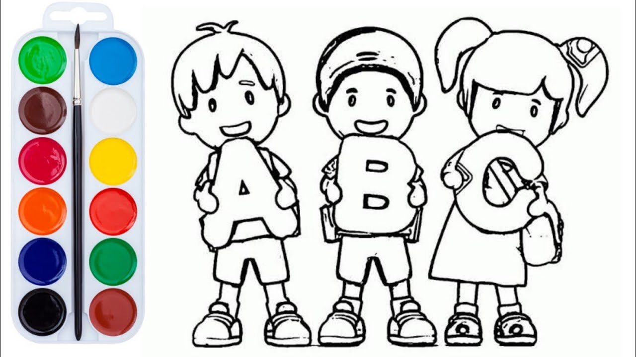 ABC Drawing and Coloring Tutorial for Kids: Learn How to Color the ...