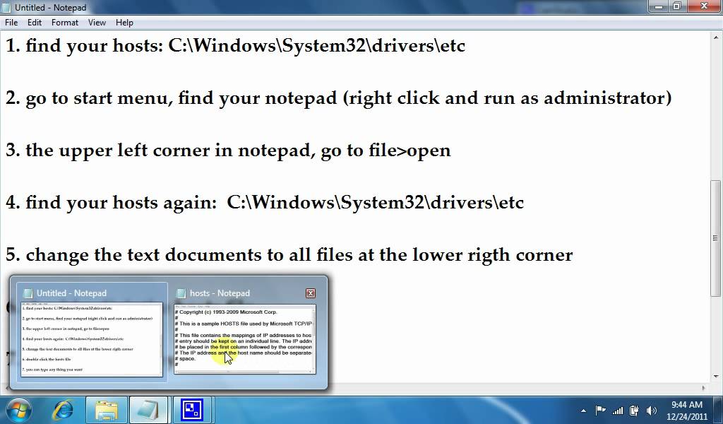 Windows Notepad Vista
