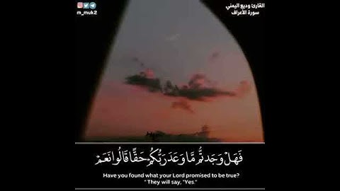 آيات من سورة الأعراف مؤثره للقارئ وديع اليمني