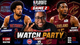 LIVE 🔴 Pistons vs Cavaliers Game 2 Watch Party | Cade Cunningham vs Donovan Mitchell | NBA Playoffs