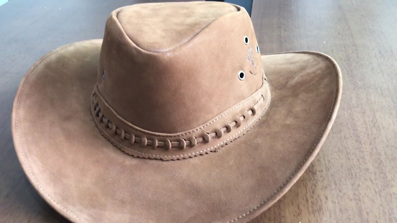 Chapeu de couro moda masculina country cowboy australiano texano couro legitimo