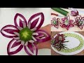 Super Salad Decoration Ideas - How To Make Red Onion Flower - Cucumber Garnish