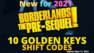 10 Golden Keys Borderlands the Pre-Sequel Shift Codes - All Platforms - Expires May 17, 2021