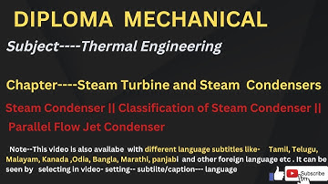 Steam Condenser || Classification of Steam Condenser || Parallel Flow Jet Condenser
