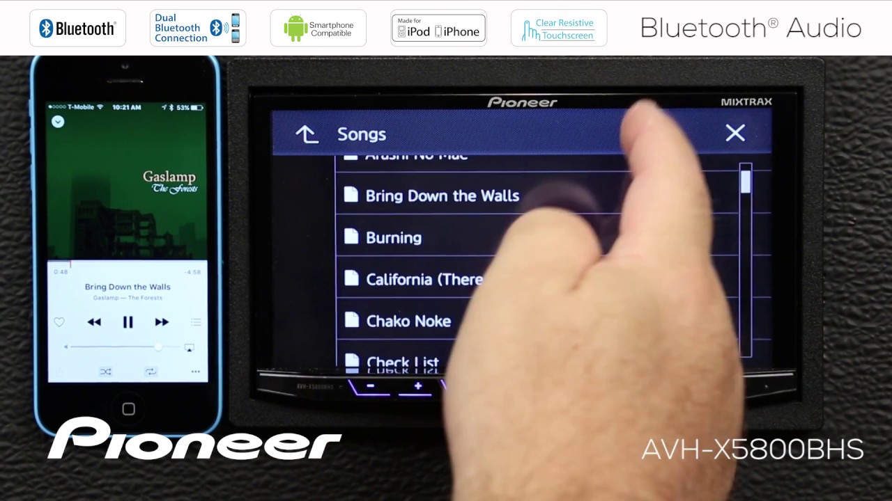 How To - AVH-X5800BHS - Bluetooth Audio - YouTube