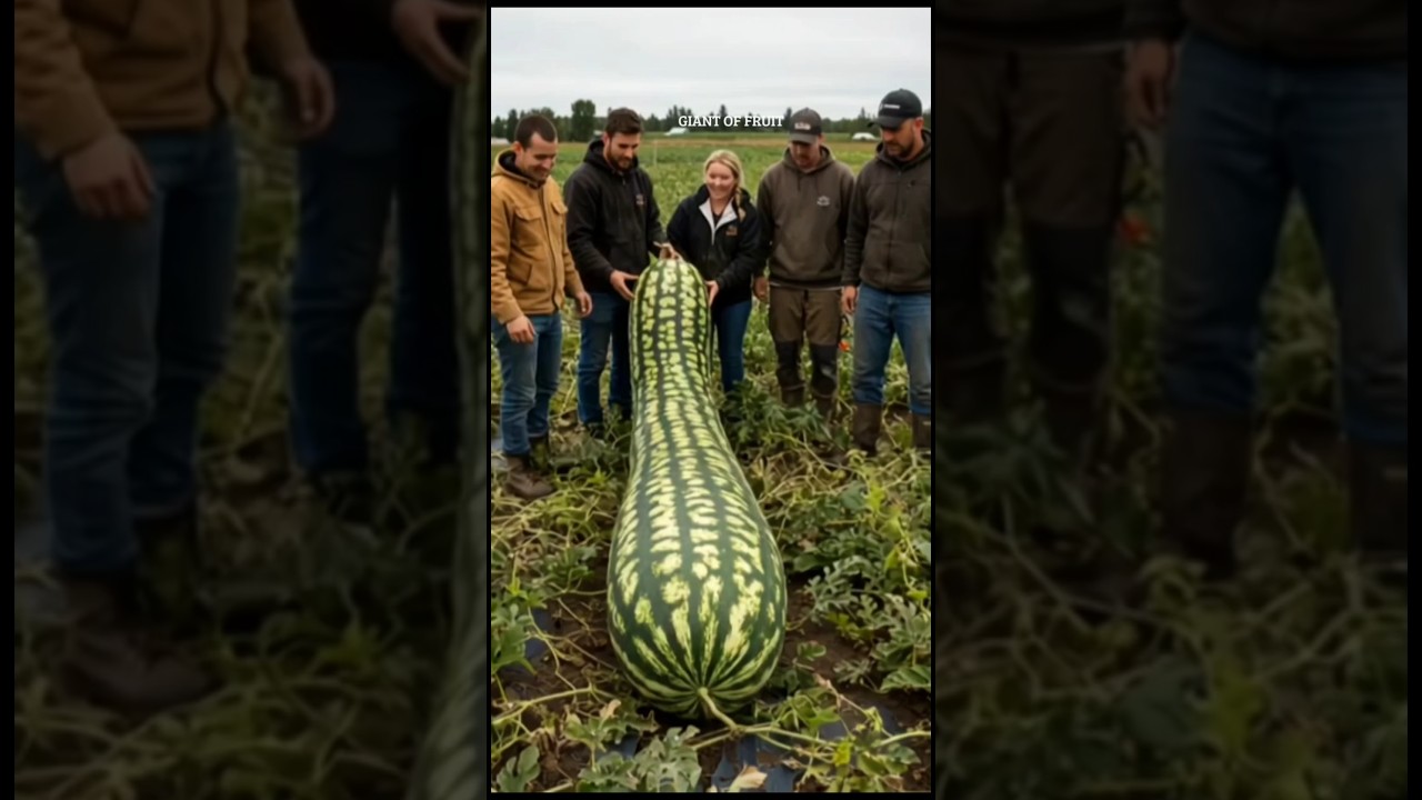 Canadian Farmers Harvest Super Long watermelon Like  Train