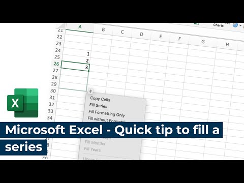 Microsoft Excel Quick Tip To Fill A Series