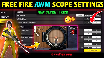 HOLD FIRE TO SCOPE SETTING 🤔| BEST AWM SETTINGS FREE FIRE | FREE FIRE SNIPER SETTINGS | SCOPE ON/OF
