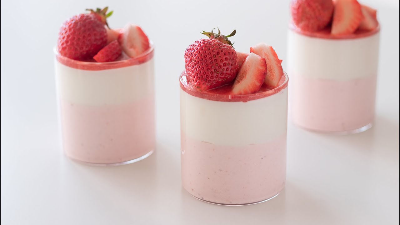 いちごとヨーグルトのムースの作り方 Strawberry Yogurt Mousse Eggless Without Oven Hidamari Cooking Youtube