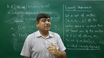 Linear Algebra: Linearly Dependent Set(B.Sc. Hons. Part-III ) By Dr P R PARIHAR