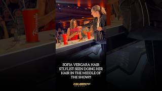 SOFIA VERGARA SEEN GETTING HER HAIR DONE IN THE MIDDLE OF THE SHOW‼️ #sofiavergara #shortsfeed