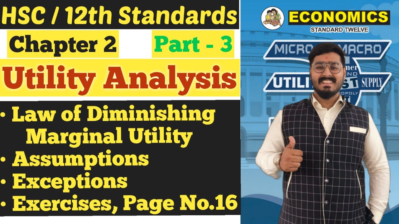 Economics | Utility Analysis | Chapter 2 | Law of Diminishing Marginal ...
