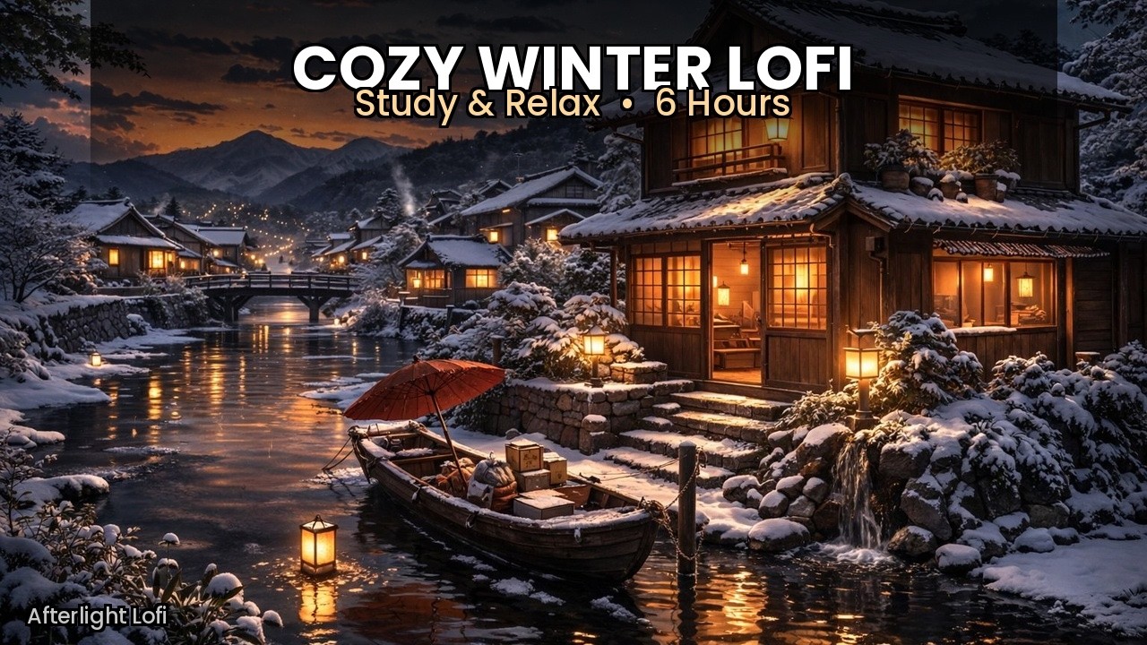 🎧6 Hours Lofi Hip Hop to Study & Sleep | Snow at river