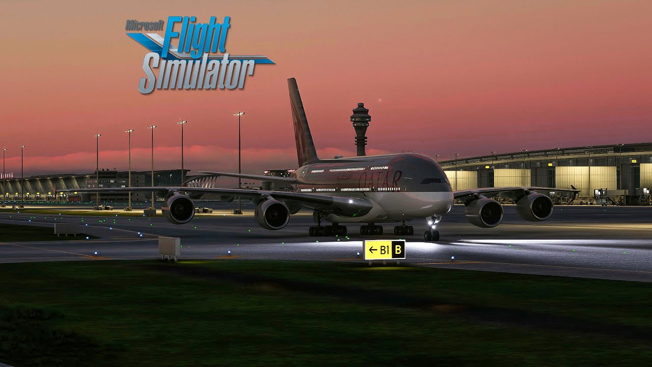 Microsoft simulated flight 2020 Airbus A380 Shanghai Flying London
