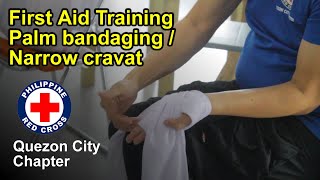 RED CROSS First Aid Training | Palm bandaging