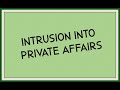 California Invasion of Privacy Tort - Private Affairs