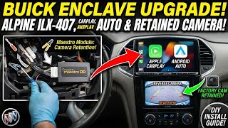 2008 Buick Enclave Alpine ILX-407 Carplay Android Auto Retain factory reverse camera maestro module