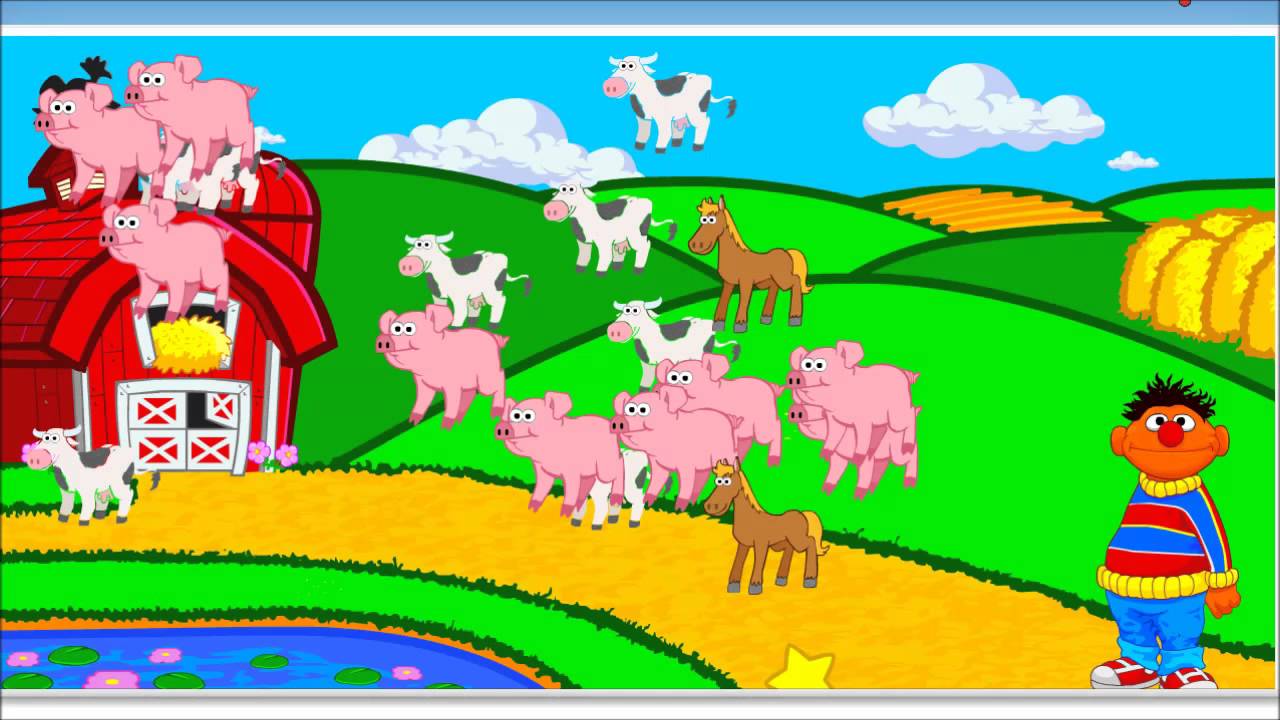 Sesame Street Old Macdonald had a Farm Joyfull Singing With Ernie