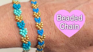 Beaded heart friendship bracelet pattern EASY to follow tutorial