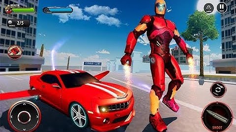 Extreme flying car robot battle, free game on car robot transform city survival