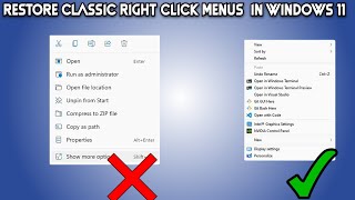 🔴 restore full right click context menus in windows 11 🔴