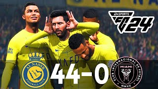 FC 24 Gameplay- Al Nassr 44-0 Inter Miami -Ft, Messi , Ronaldo, Mbappe, Haaland, Neymar, Vinicius JR