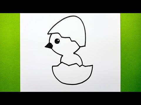 Civciv Nasıl Çizilir, Adım Adım Kolay Yoldan Sevimli Bir Civciv Çizimi, Easy Cute Chick Drawing