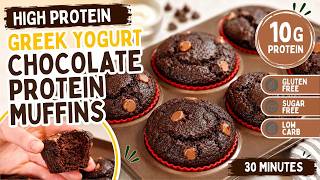 Greek Yogurt Chocolate Protein Muffins 10g Protein Each