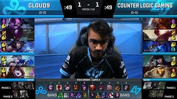 C9 vs CLG Highlights Game 3 NA LCS Summer 2017 Cloud9 vs Counter Logic Gaming W1D1