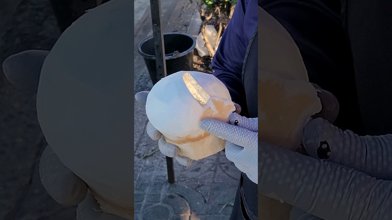 Amazing skill to extract coconut balls!!!