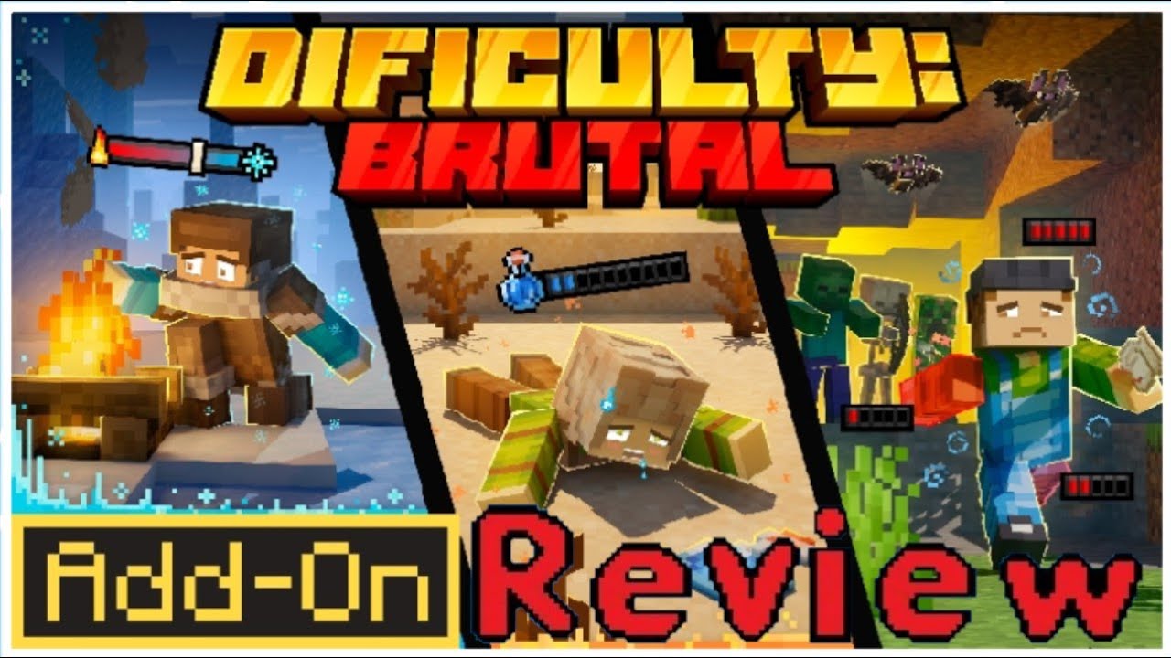 Minecraft Bedrock addon review Difficulty: Brutal - YouTube