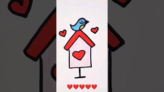 Cute Birds Home drawing and colouring for Kids and Toddler #Shorts #Viral #Tranding #Colouring #Art