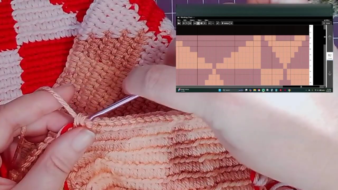 Day 26 Crochet with Ashme | Rows 80-82 | Carrying Multiple Yarn Colors | Tapestry Crochet