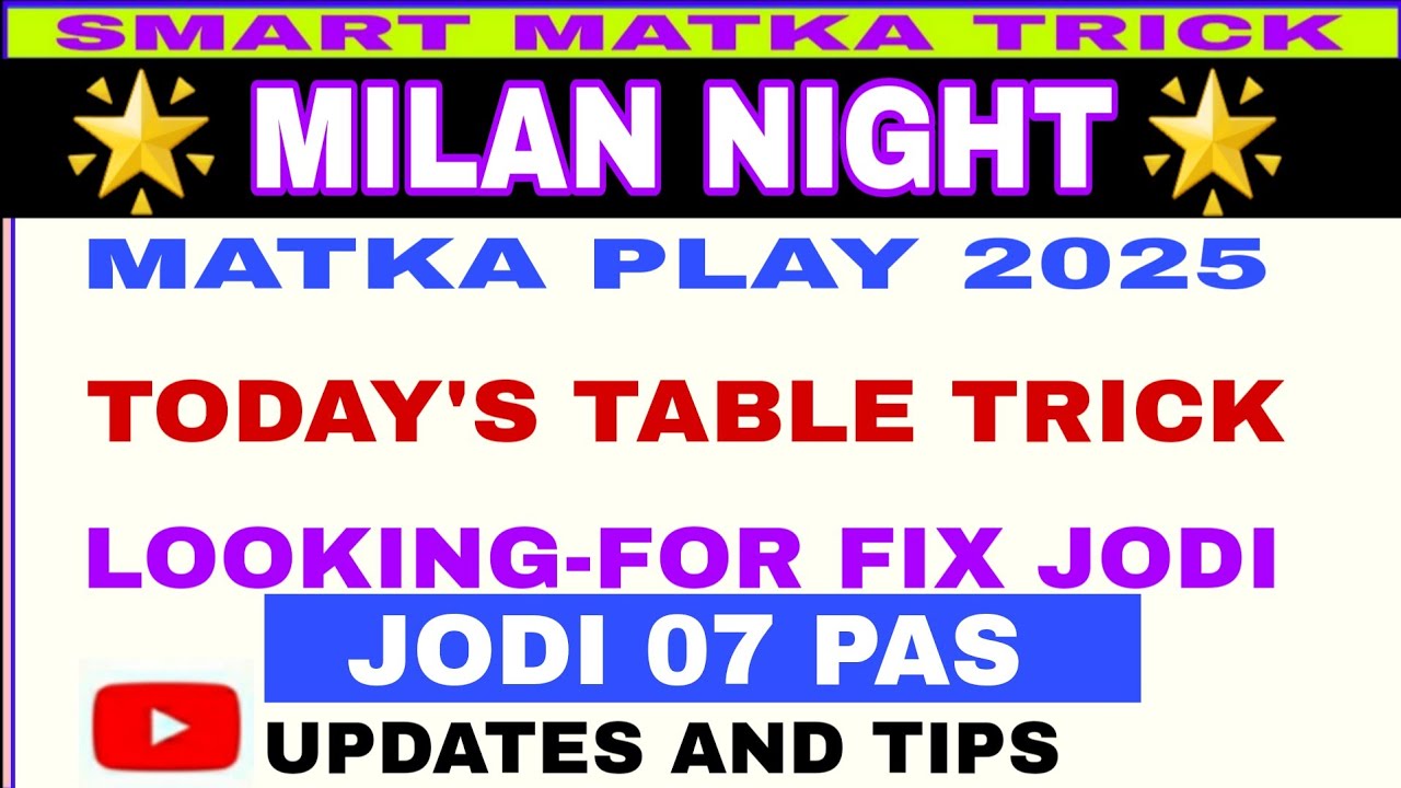 Milan Night 16 Sept: Today's Table Trick- Looking-for fix jodi 