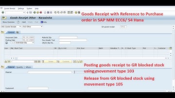Goods Receipt with Reference to Purchase order in SAP MM ECC6/ S4 Hana