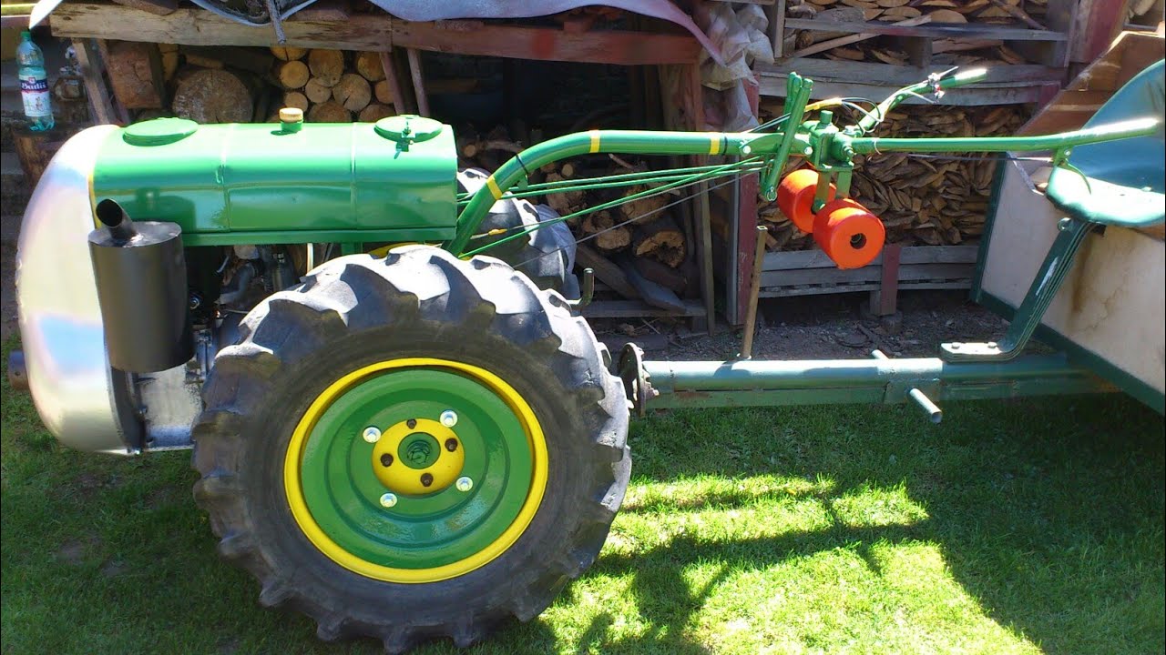 Motorobot Pf-62 (Two Wheel Tractor) Transporting Wood part.1