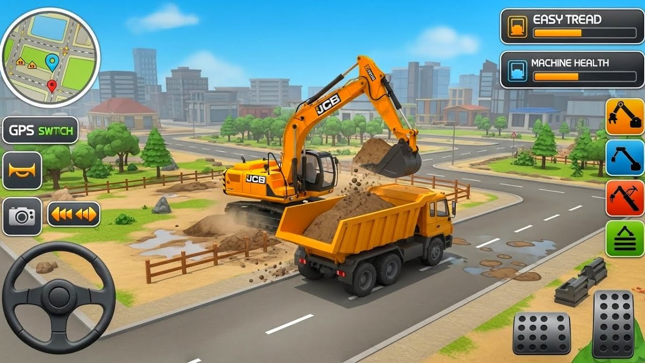 JCB Excavator Simulator  Road Construction Project  Android Gameplay