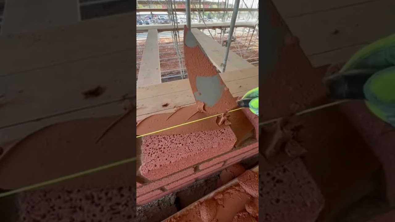 The Perfect Mortar Bed Pattern 🧱 Satisfying Masonry Skills