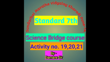 #Standard 7th #Science bridge course #Acivity no 19,20 & 21 #Propogation of Sound & Light