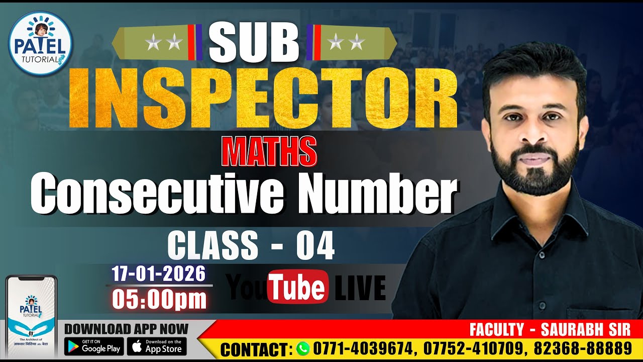 SUB INSPECTOR DEMO CLASS -04 MATHS - NUMBER SYSTEM By SAURABH SIR 