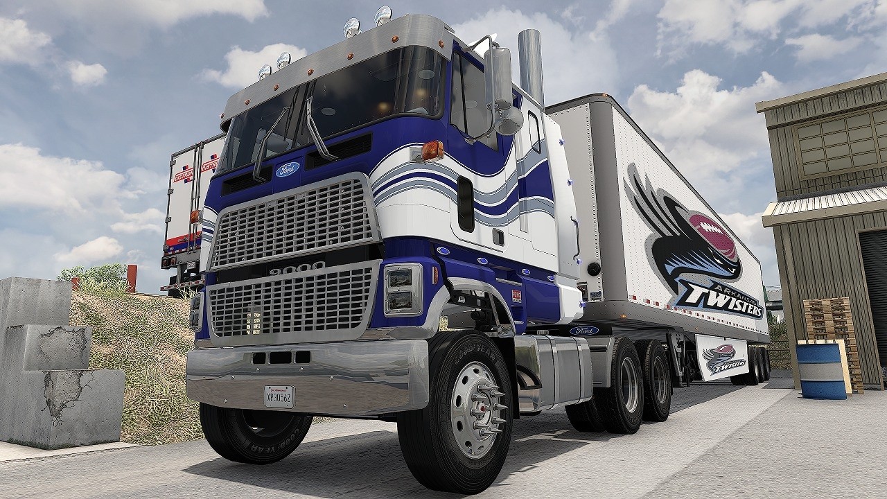 ATS 1.55 Mod Ford CLT 9000｜CAT 3176A Marine Engine Straight pipe sound Jake Brake｜POV Driving