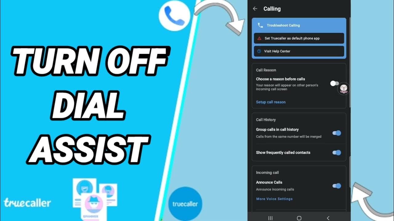 how-to-turn-off-dial-assist-on-truecaller-app-youtube