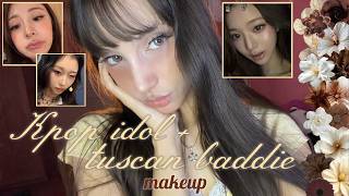 WARM TONE 🤎🧸 KPOP IDOL AND TUSCAN BADDIE Makeup Tutorial🌻🧡