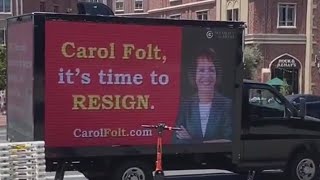 Billboard calls for Carol Folt to resign amid series of pro-Palestine protests at USC