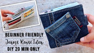 DIY Wallet from Jeans Tutorial  How to Sew In a Few Steps Easy