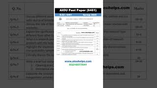 6461 B.Ed Spring 2025 AIOU Past Paper #AIOU #AIOUPastPaper #BEd #AIOU6461 #Spring2025 #AIOUHelps