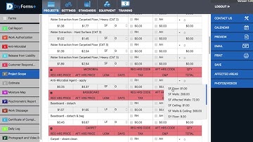 Dry Forms Plus - Projects Scope Forms Selecting Line Items Training Video
