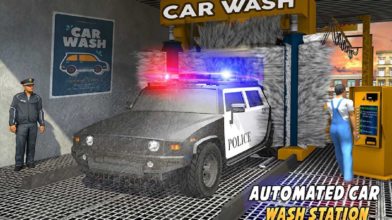 Police Car Wash Service: Gas Station Parking Games - Android Gameplay
